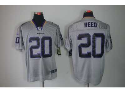 Nike NFL Baltimore Ravens #20 Ed Reed Grey Jerseys(Lights Out Elite)