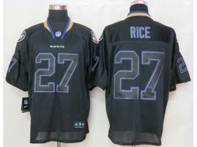 Nike NFL Baltimore Ravens #27 Ray Rice Black Jerseys[Lights Out Elite]