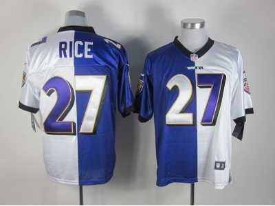 Nike NFL Baltimore Ravens #27 Ray Rice purple-white jerseys(Split Elite)