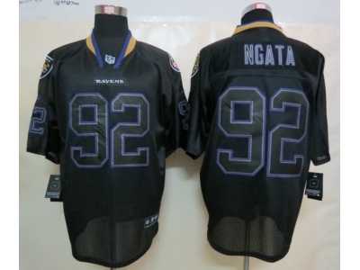 Nike NFL Baltimore Ravens #92 Haloti Ngata Black Jerseys[Lights Out Elite]
