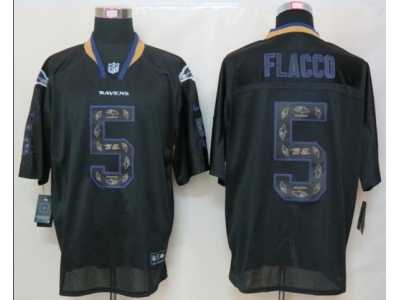 Nike NFL baltimore ravens #5 flacco black Jerseys[Elite united sideline]