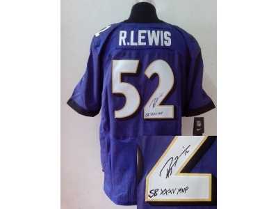 Nike NFL baltimore ravens #52 Ray Lewis purple Jerseys(signature Elite)