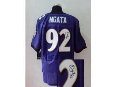 Nike NFL baltimore ravens #92 Haloti Ngata purple Jerseys(signature Elite)