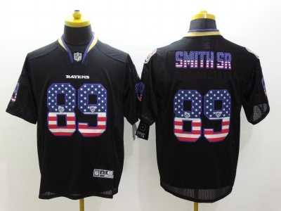 Nike baltimore ravens #89 smithsr Black Jerseys(USA Flag Fashion Elite)