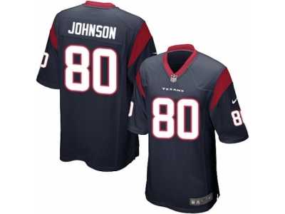 Men's Nike Houston Texans #80 Andre Johnson Game Navy Blue Team Color NFL Jersey
