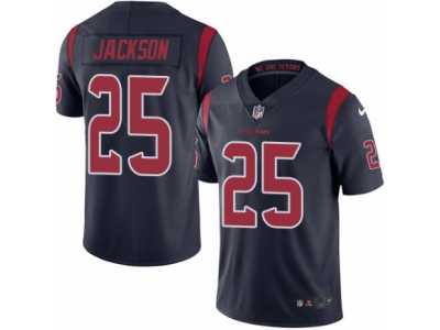 Men's Nike Houston Texans #25 Kareem Jackson Elite Navy Blue Rush NFL Jersey