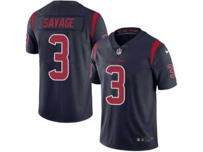 Men's Nike Houston Texans #3 Tom Savage Elite Navy Blue Rush NFL Jersey