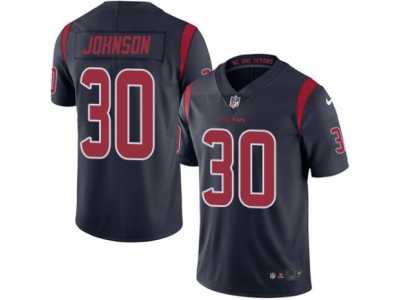 Men's Nike Houston Texans #30 Kevin Johnson Elite Navy Blue Rush NFL Jersey