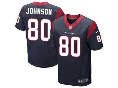 Men's Nike Houston Texans #80 Andre Johnson Elite Navy Blue Team Color NFL Jersey