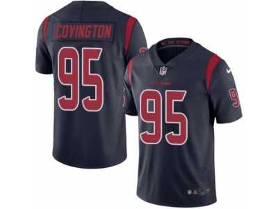 Men's Nike Houston Texans #95 Christian Covington Elite Navy Blue Rush NFL Jersey