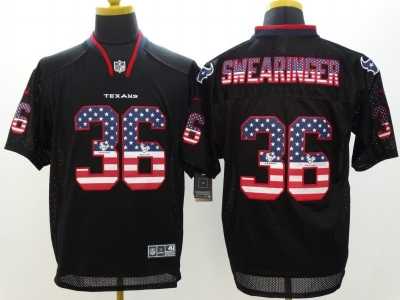 Nike Houston Texans #36 D.J. Swearinger Black Jerseys(USA Flag Fashion Elite)
