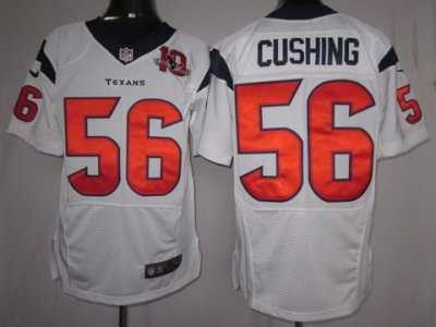 Nike Houston Texans #56 Brian Cushing White[10th Patch]Elite Jerseys