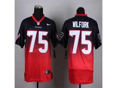 Nike Houston Texans #75 Wilfork red-blue jerseys(Elite II Drift Fashion)