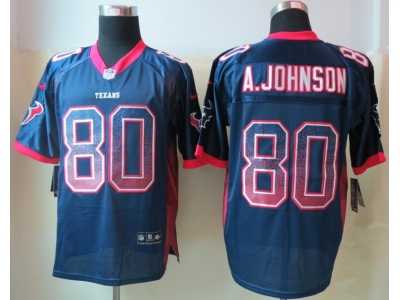 Nike Houston Texans #80 A.Johnson Blue Jerseys(Drift Fashion Elite)