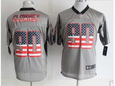 Nike Houston Texans #90 Clowney Grey Jerseys(USA Flag Fashion Shadow Elite)