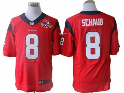 Nike NFL Houston Texans #8 Matt Schaub Red Jerseys W 10th Patch(Elite)