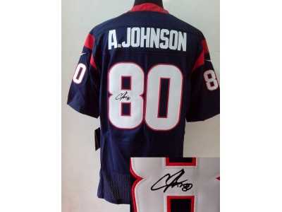 Nike NFL Houston Texans #80 Andre Johnson blue jerseys(signature Elite)