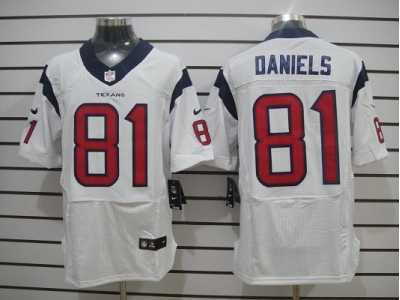 Nike NFL Houston Texans #81 Daniels White Jerseys(Elite)