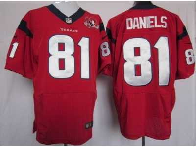Nike NFL Houston Texans #81 Owen Daniels Red Jerseys W 10th Patch(Elite)