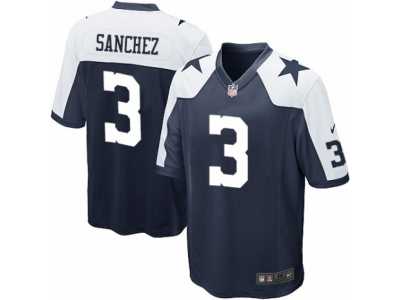 Men's Nike Dallas Cowboys #3 Mark Sanchez Game Navy Blue Throwback Alternate NFL Jersey