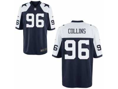 Men's Nike Dallas Cowboys #96 Maliek Collins Game Navy Blue Throwback Alternate NFL Jersey