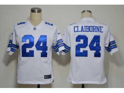 NIKE NFL Dallas Cowboys #24 Claiborne White Game Jerseys