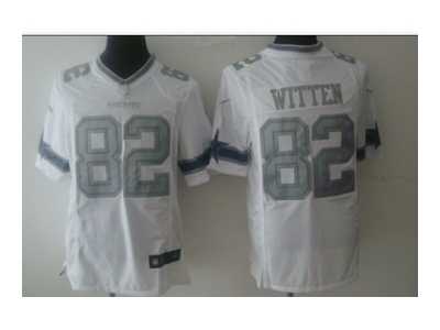 Nike dallas cowboys #82 witten white platinum jerseys[game]