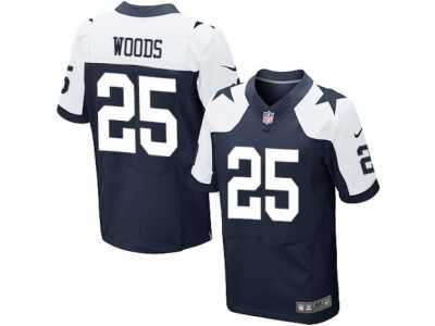 Men's Nike Dallas Cowboys #25 Xavier Woods Elite Navy Blue Throwback Alternate NFL Jersey