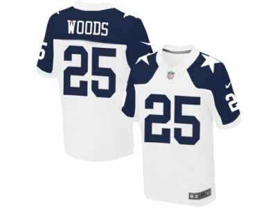 Men's Nike Dallas Cowboys #25 Xavier Woods Elite White Throwback Alternate NFL Jersey