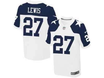 Men's Nike Dallas Cowboys #27 Jourdan Lewis Elite White Throwback Alternate NFL Jersey
