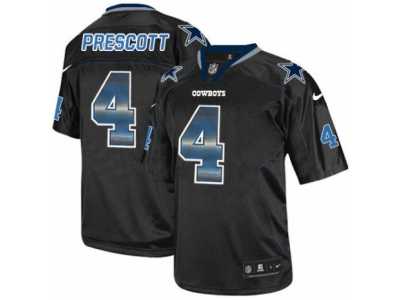 Men's Nike Dallas Cowboys #4 Dak Prescott Elite Lights Out Black Strobe NFL Jersey
