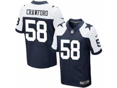 Men's Nike Dallas Cowboys #58 Jack Crawford Elite Navy Blue Throwback Alternate NFL Jersey