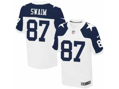 Men's Nike Dallas Cowboys #87 Geoff Swaim Elite White Throwback Alternate NFL Jersey