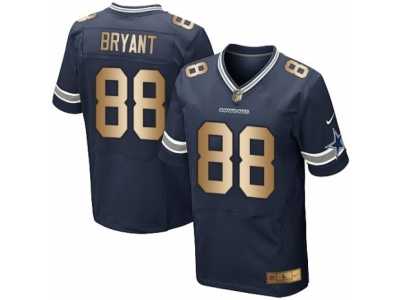 Men's Nike Dallas Cowboys #88 Dez Bryant Elite Navy Gold Team Color NFL Jersey