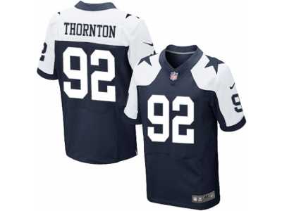 Men\'s Nike Dallas Cowboys #92 Cedric Thornton Elite Navy Blue Throwback Alternate NFL Jersey