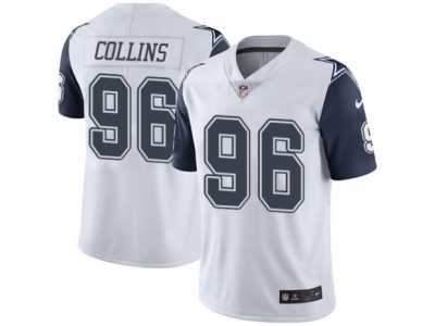Men's Nike Dallas Cowboys #96 Maliek Collins Elite White Rush NFL Jersey