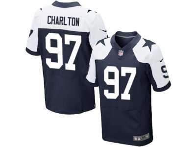 Men's Nike Dallas Cowboys #97 Taco Charlton Elite Navy Blue Throwback Alternate NFL Jersey