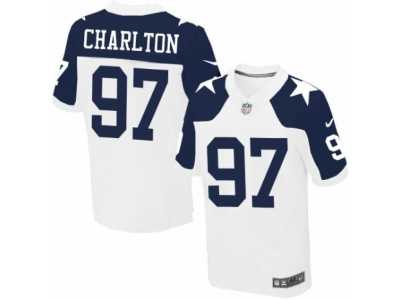 Men's Nike Dallas Cowboys #97 Taco Charlton Elite White Throwback Alternate NFL Jersey