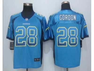 Nike Dallas Charger #28 Gordon Blue jerseys(Drift Fashion Elite)