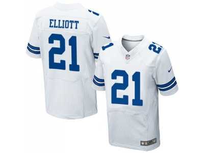 Nike Dallas Cowboys #21 Ezekiel Elliott White Men's Stitched NFL Elite Jersey
