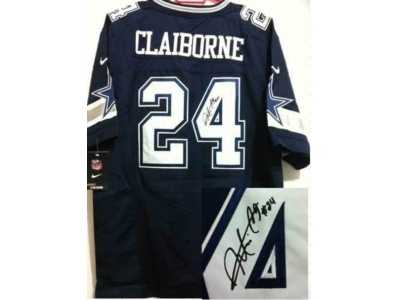 Nike Dallas Cowboys #24 Morris Claiborne dk.blue jerseys[Elite signature]