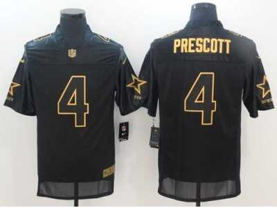 Nike Dallas Cowboys #4 Dak Prescott Black Men's Stitched NFL Elite Pro Line Gold Collection Jersey