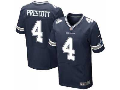 Nike Dallas Cowboys #4 Dak Prescott Navy Blue Team Color Men's Stitched NFL Elite Jersey