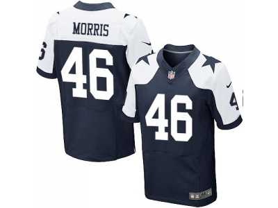 Nike Dallas Cowboys #46 Alfred Morris Navy Blue Thanksgiving Men's Stitched NFL Throwback Elite Jersey