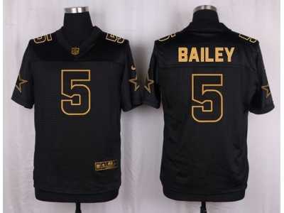 Nike Dallas Cowboys #5 Dan Bailey Black Pro Line Gold Collection Jersey(Elite)