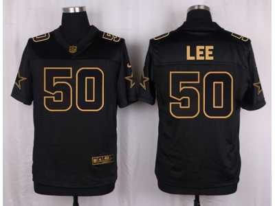Nike Dallas Cowboys #50 Sean Lee Black Pro Line Gold Collection Jersey(Elite)