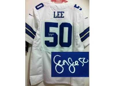 Nike Dallas Cowboys #50 Sean Lee white jerseys[Elite signature]