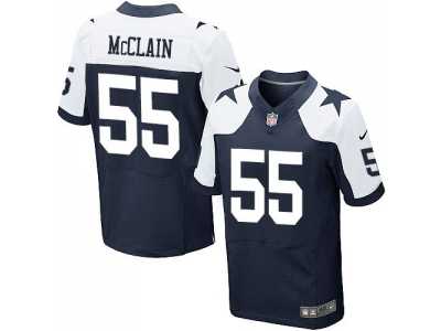 Nike Dallas Cowboys #55 Rolando McClain Navy Blue Thanksgiving Jerseys(Elite)
