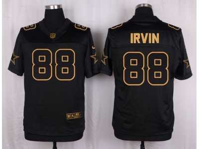 Nike Dallas Cowboys #88 Michael Irvin Black Pro Line Gold Collection Jersey(Elite)