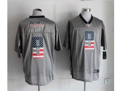 Nike Dallas Cowboys #9 Tony Romo grey Jerseys(Elite USA Flag Fashion)